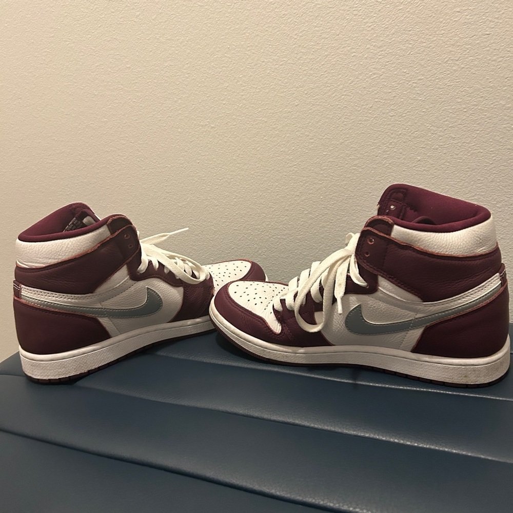Nike Air Jordan High-Top Sneakers in Maroon and White